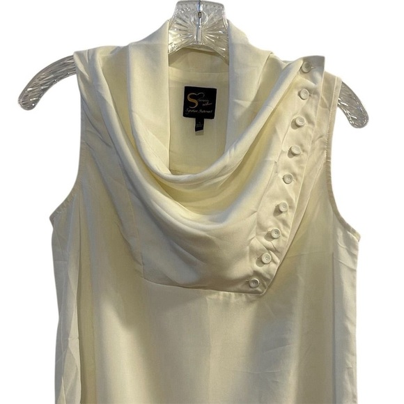 Serena Williams Signature Statement Sleeveless Cowl Neck Blouse Off-white Size S - Picture 3 of 12